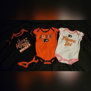 3-NHL Philadelphia Flyers Baby Onesies